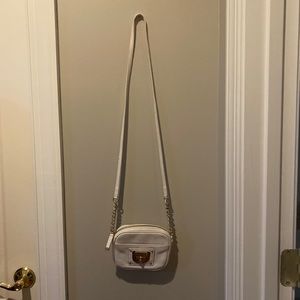CALVIN KLEIN CK Mini Crossbody Bag White Purse $150 Pebbled Leather
